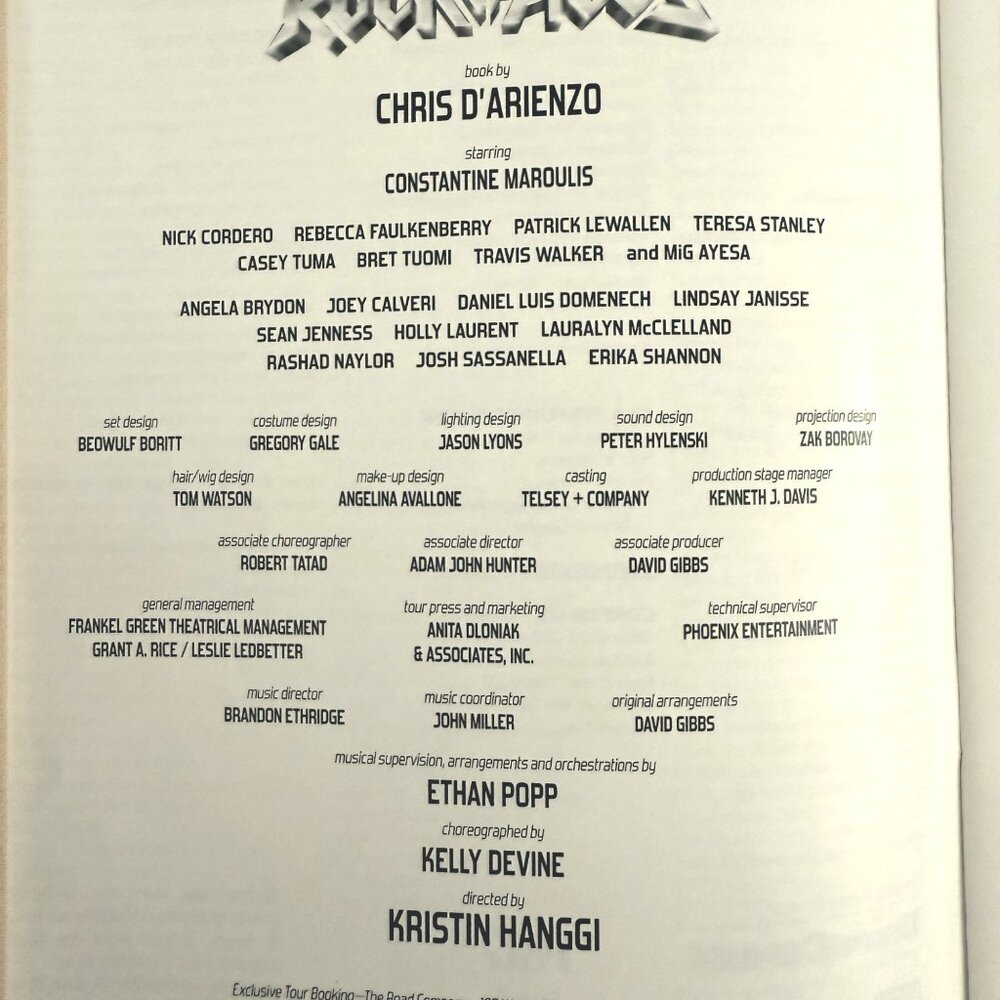 Rock of Ages Playbill Aronoff Center Cincinnati OH 2010 Broadway Across America - Picture 6 of 11